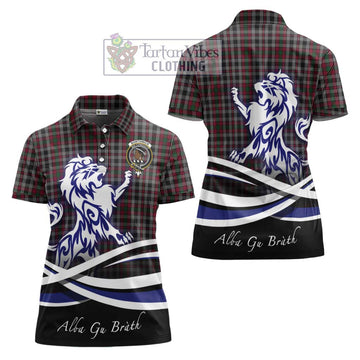 Borthwick Tartan Women's Polo Shirt with Alba Gu Brath Regal Lion Emblem Women - Tartanvibesclothing Shop