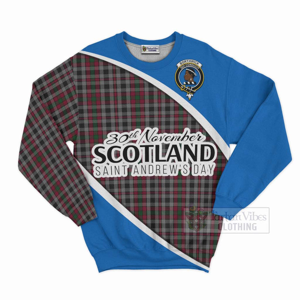 Tartan Vibes Clothing Borthwick Family Crest Tartan Sweatshirt Celebrate Saint Andrew's Day in Style