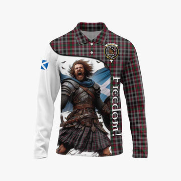 Borthwick Crest Tartan Long Sleeve Polo Shirt Inspired by the Freedom of Scottish Warrior Unisex - Tartan Vibes Clothing