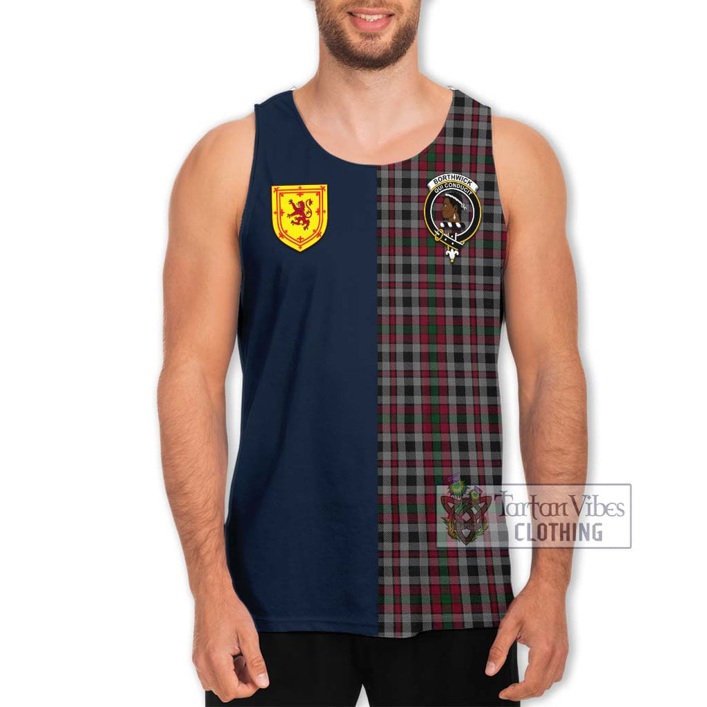 Borthwick Tartan Men's Tank Top Alba with Scottish Lion Royal Arm Half Style Men - Tartan Vibes Clothing