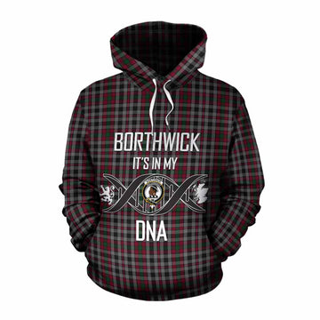 Borthwick Tartan Cotton Hoodie with Family Crest DNA In Me Style Pullover Hoodie XS - Tartan Vibes Clothing