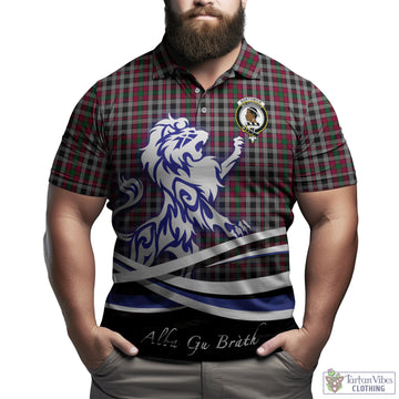 Borthwick Tartan Polo Shirt with Alba Gu Brath Regal Lion Emblem Kid - Tartan Vibes Clothing