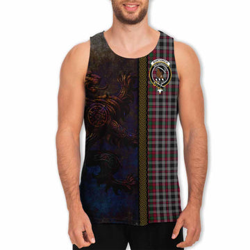 Tartan Vibes Clothing Borthwick Tartan Family Crest Men's Tank Top Alba Gu Brath Be Brave Lion Ancient Style