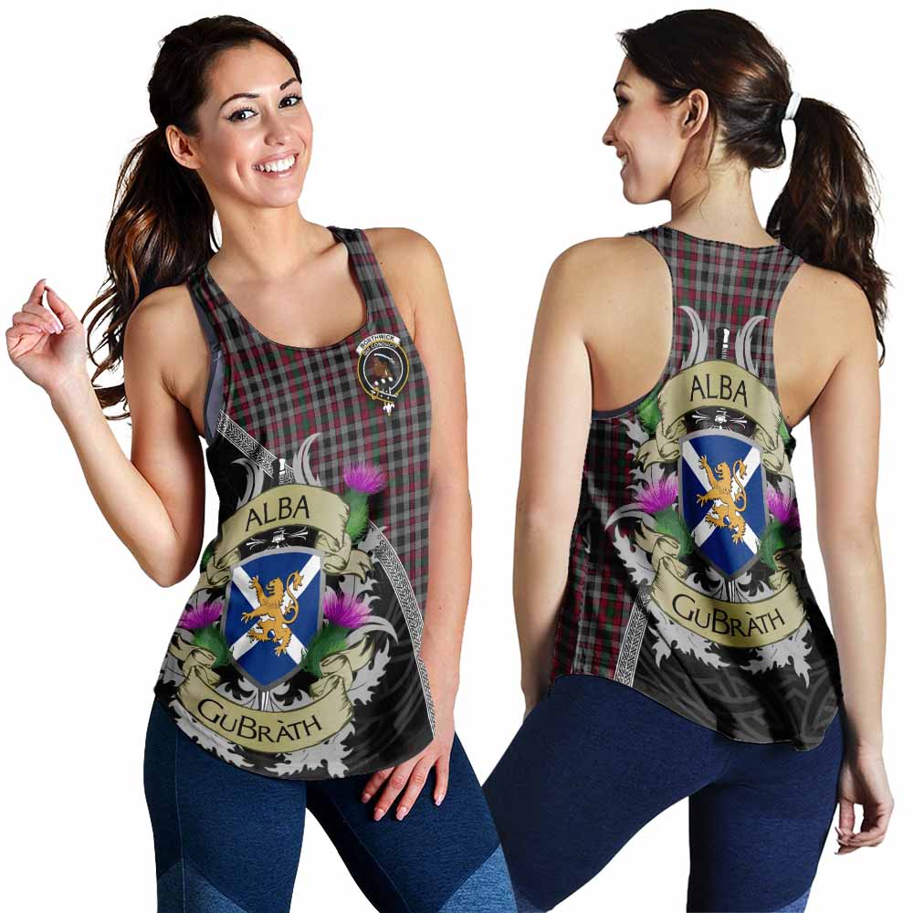 Tartan Vibes Clothing Borthwick Tartan Family Crest Women's Racerback Tanks Lion Rampant Royal Thistle Shield Celtic Inspired