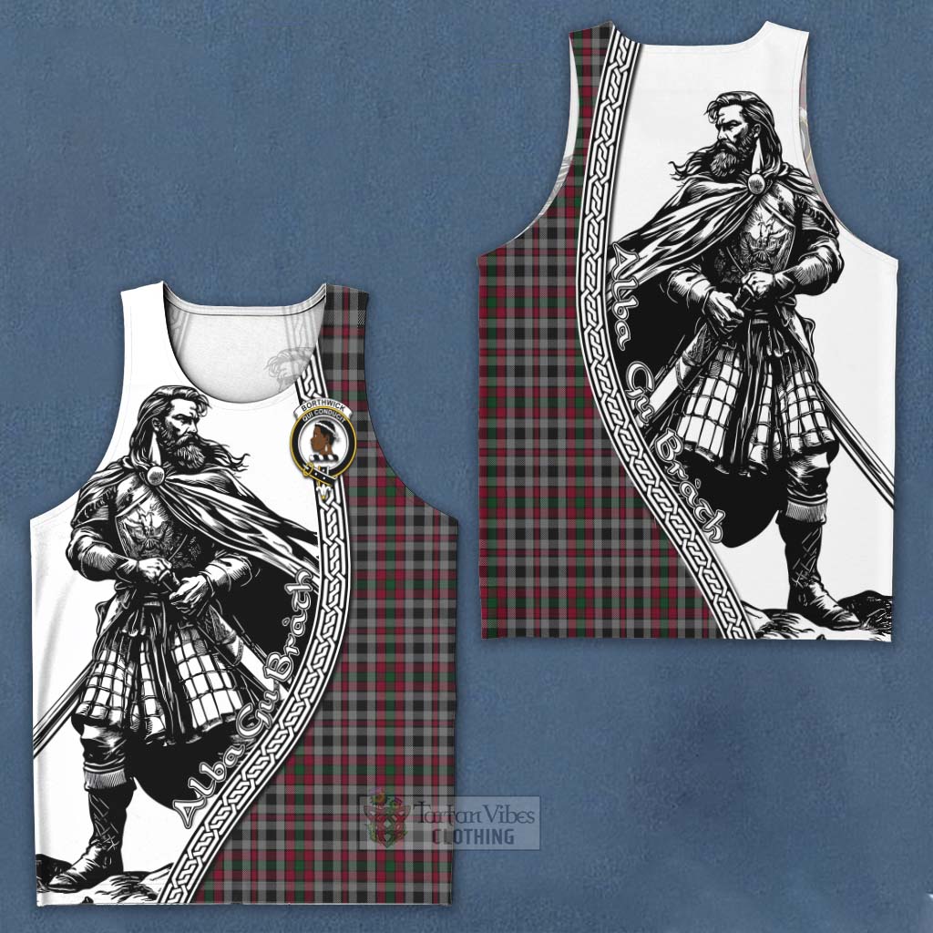 Tartan Vibes Clothing Borthwick Tartan Clan Crest Men's Tank Top with Highlander Warrior Celtic Style