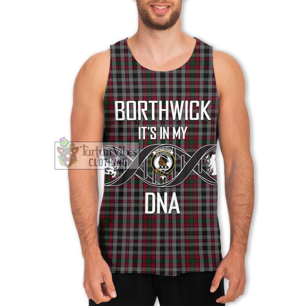 Borthwick Tartan Men's Tank Top with Family Crest DNA In Me Style Men - Tartan Vibes Clothing