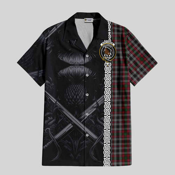 Borthwick Tartan Hawaiian Shirt with Family Crest Cross Sword Thistle Celtic Vibes Kid - Tartan Vibes Clothing