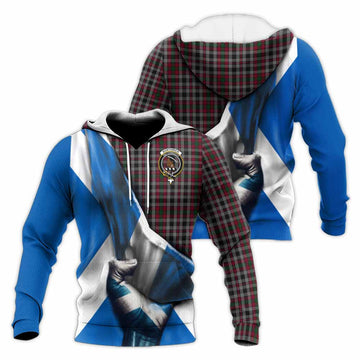 Borthwick Tartan Knitted Hoodie with Family Crest Scotland Patriotic Style Unisex Knitted Pullover Hoodie - Tartan Vibes Clothing