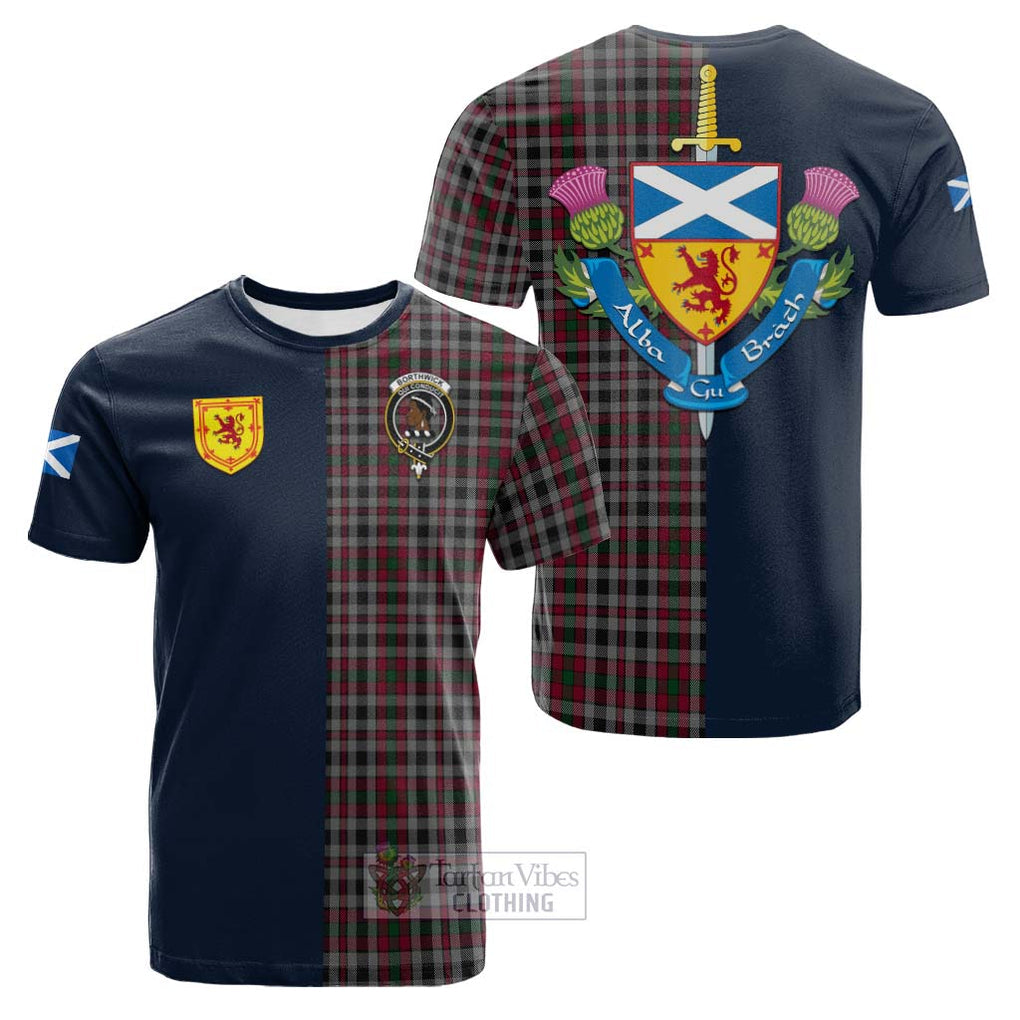 Borthwick Tartan Cotton T-shirt Alba with Scottish Lion Royal Arm Half Style Kid's Shirt - Tartan Vibes Clothing