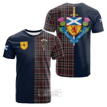 Tartan Vibes Clothing Borthwick Tartan Cotton T-shirt with Scottish Lion Royal Arm Half Style
