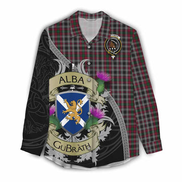 Borthwick Tartan Family Crest Women's Casual Shirt Lion Rampant Royal Thistle Shield Celtic Inspired Female - Tartan Vibes Clothing