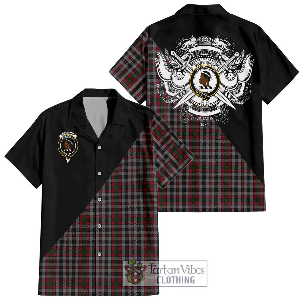 Borthwick Tartan Hawaiian Shirt with Family Crest and Military Logo Style Kid - Tartan Vibes Clothing