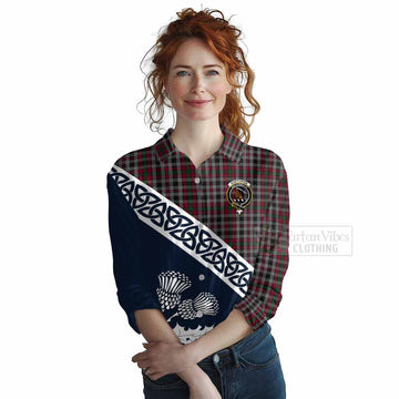 Borthwick Tartan Women's Casual Shirt Featuring Thistle and Scotland Map Female - Tartan Vibes Clothing