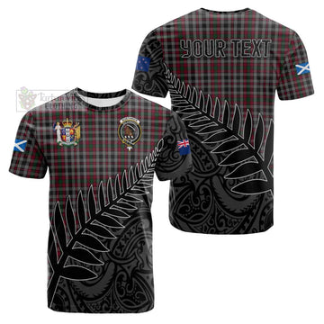 Tartan Vibes Clothing Borthwick Crest Tartan Cotton T-shirt with New Zealand Silver Fern Half Style