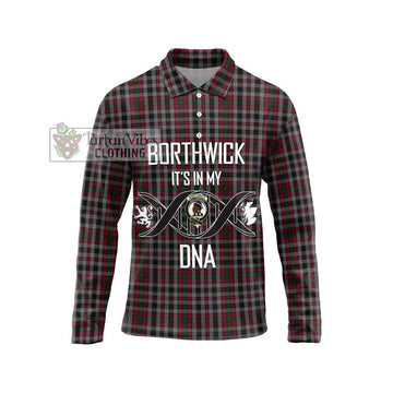 Borthwick Tartan Long Sleeve Polo Shirt with Family Crest DNA In Me Style Unisex - Tartan Vibes Clothing