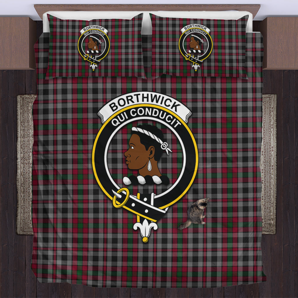 Borthwick Tartan Bedding Set with Family Crest US Bedding Set - Tartan Vibes Clothing