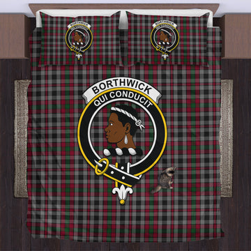 Borthwick Tartan Bedding Set with Family Crest US Bedding Set - Tartan Vibes Clothing