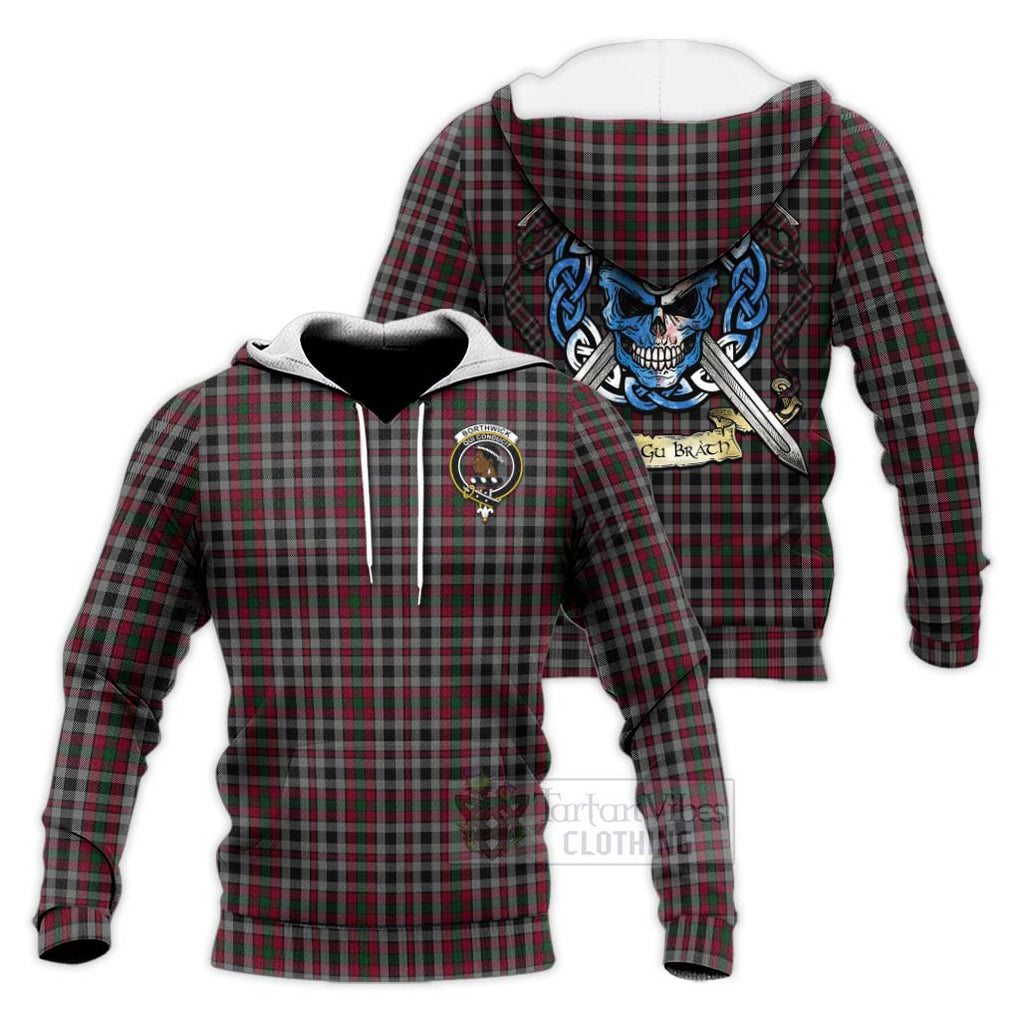 Borthwick Tartan Knitted Hoodie with Family Crest Celtic Skull Style Unisex Knitted Pullover Hoodie - Tartan Vibes Clothing