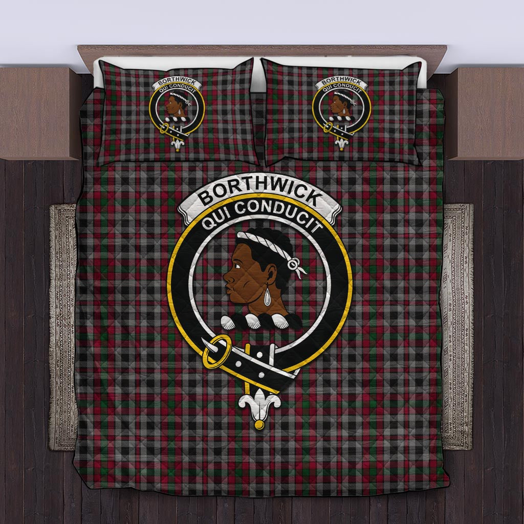 Borthwick Tartan Quilt Bed Set with Family Crest King - Tartan Vibes Clothing
