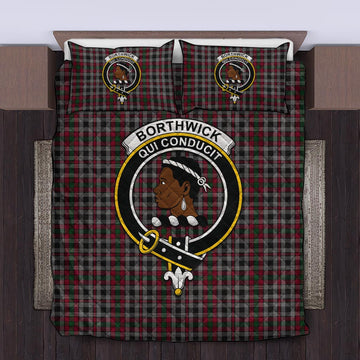 Borthwick Tartan Quilt Bed Set with Family Crest King - Tartan Vibes Clothing