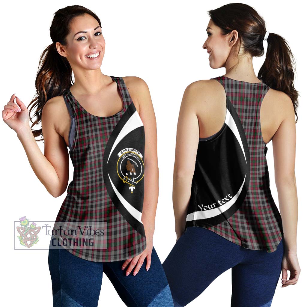Borthwick Tartan Women's Racerback Tanks with Family Crest Circle Style 4XL - Tartan Vibes Clothing