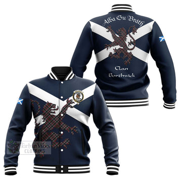 Borthwick Tartan Lion Rampant Baseball Jacket Proudly Display Your Heritage with Alba Gu Brath and Clan Name Unisex - Tartan Vibes Clothing