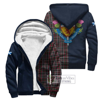 Borthwick Tartan Sherpa Hoodie Alba with Scottish Lion Royal Arm Half Style Unisex S - Tartan Vibes Clothing
