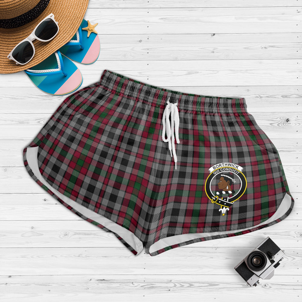 Borthwick Tartan Womens Shorts with Family Crest - Tartanvibesclothing