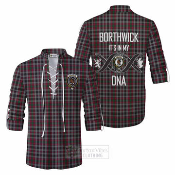 Borthwick Tartan Ghillie Kilt Shirt with Family Crest DNA In Me Style Men - Tartan Vibes Clothing