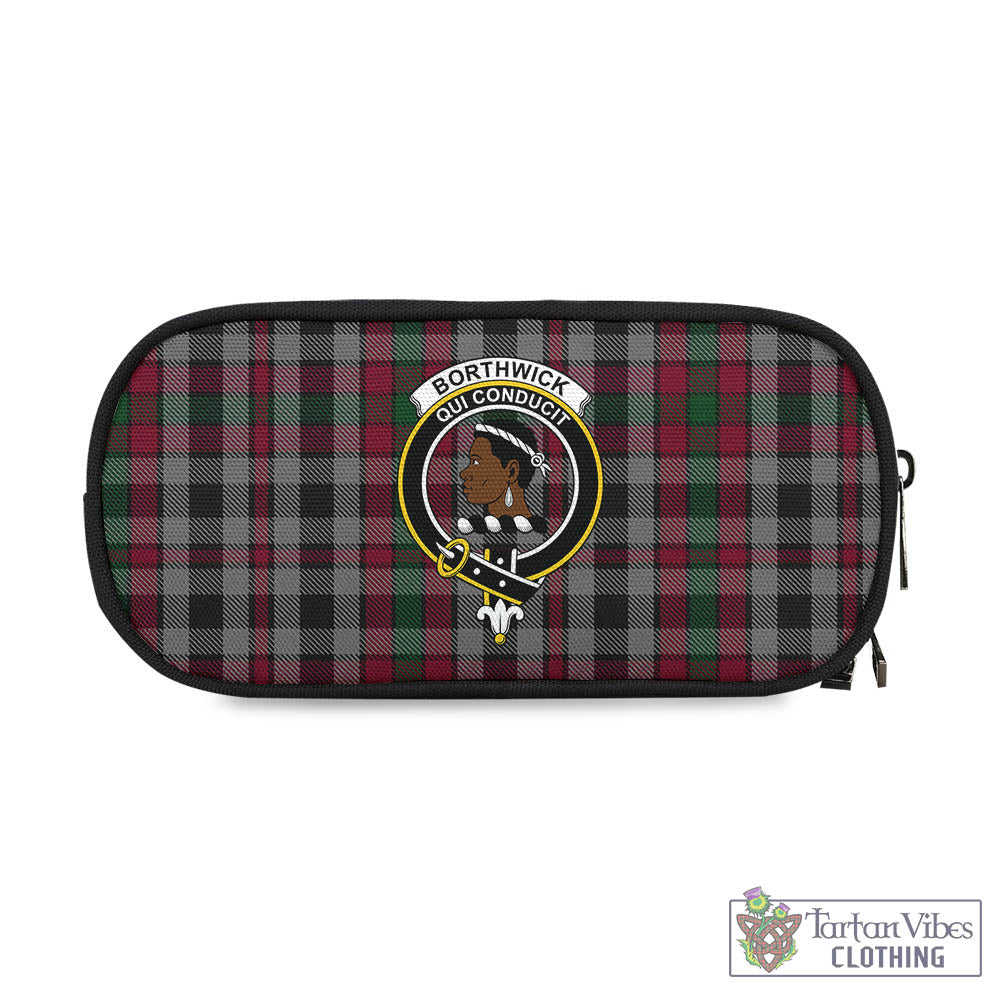 Borthwick Tartan Pen and Pencil Case with Family Crest One Size 4.13*8.74 inch - Tartan Vibes Clothing