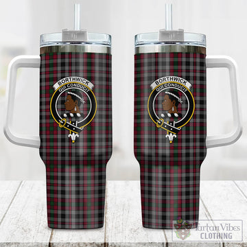 Borthwick Tartan Tumbler with Handle with Family Crest One Size 40 OZ - Tartan Vibes Clothing