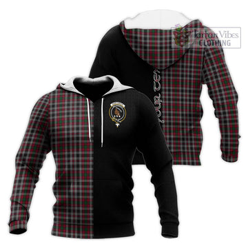 Borthwick Tartan Knitted Hoodie with Family Crest and Half Of Me Style Unisex Knitted Pullover Hoodie - Tartan Vibes Clothing