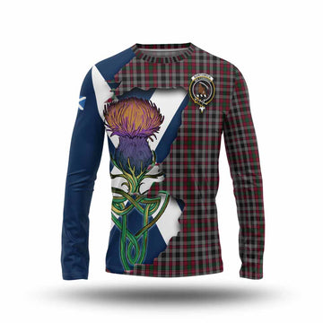 Tartan Vibes Clothing Borthwick Tartan Family Crest Long Sleeve T-Shirt Scottish Thistle Celtic Inspired