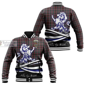 Borthwick Tartan Baseball Jacket with Alba Gu Brath Regal Lion Emblem Unisex - Tartan Vibes Clothing