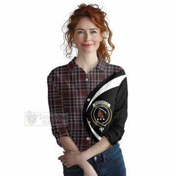 Borthwick Tartan Women's Casual Shirt with Family Crest Circle Style Female - Tartan Vibes Clothing