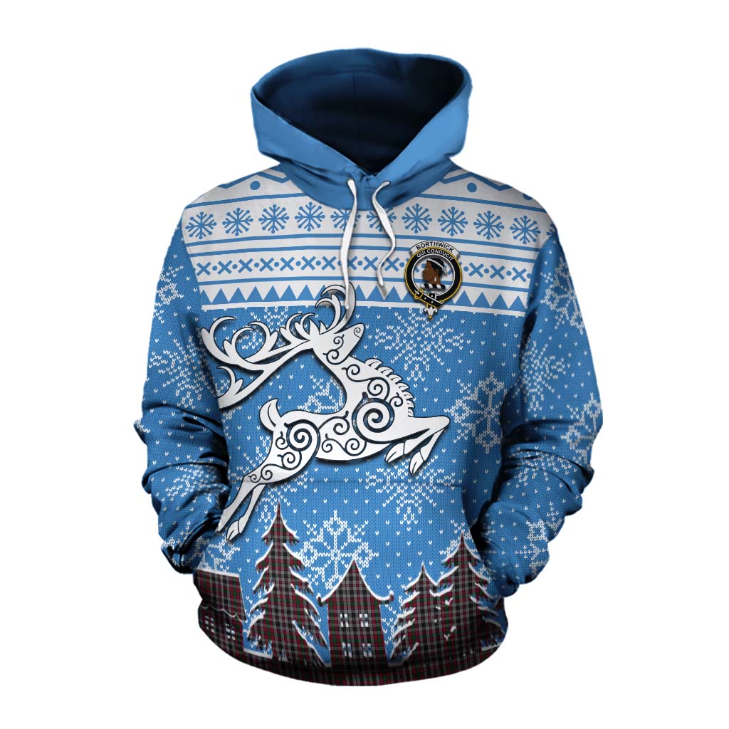 Borthwick Clan Christmas Cotton Hoodie Celtic Reindeer Style Pullover Hoodie XS - Tartan Vibes Clothing