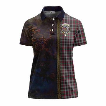 Tartan Vibes Clothing Borthwick Tartan Family Crest Women's Polo Shirt Alba Gu Brath Be Brave Lion Ancient Style