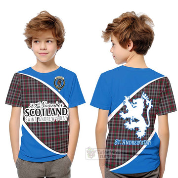 Tartan Vibes Clothing Borthwick Family Crest Tartan Kid T-Shirt Celebrate Saint Andrew's Day in Style