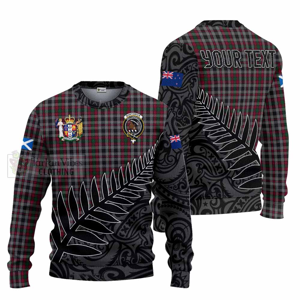 Borthwick Crest Tartan Knitted Sweater with New Zealand Silver Fern Half Style Unisex - Tartan Vibes Clothing