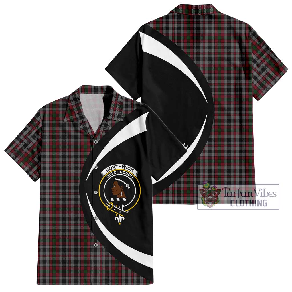 Borthwick Tartan Hawaiian Shirt with Family Crest Circle Style Kid - Tartan Vibes Clothing