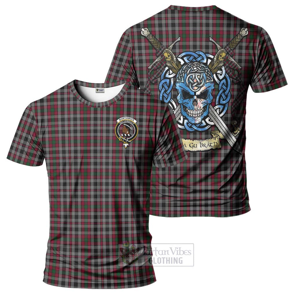 Borthwick Tartan T-Shirt with Family Crest Celtic Skull Style Kid's Shirt - Tartan Vibes Clothing