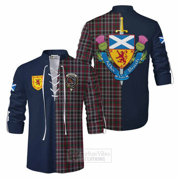 Borthwick Tartan Ghillie Kilt Shirt Alba with Scottish Lion Royal Arm Half Style Men - Tartan Vibes Clothing