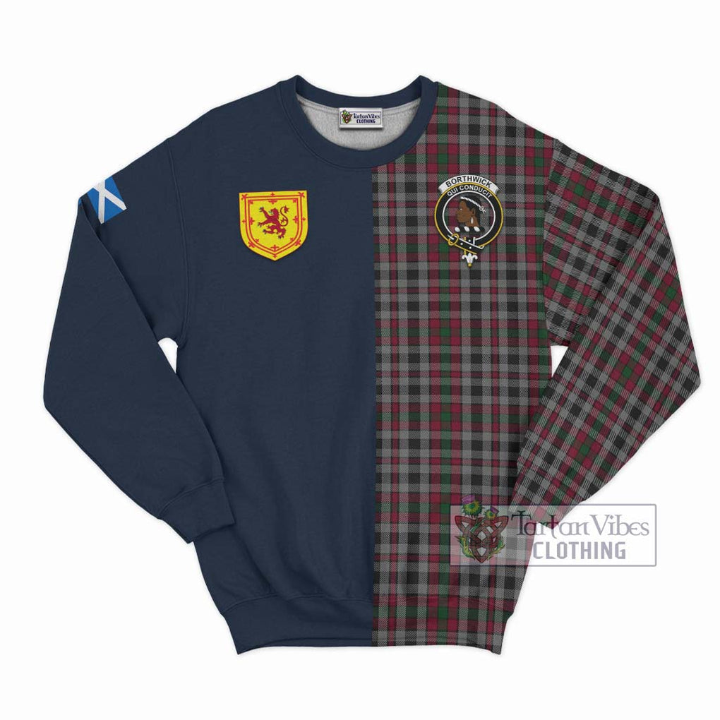 Borthwick Tartan Sweatshirt Alba with Scottish Lion Royal Arm Half Style Unisex - Tartan Vibes Clothing