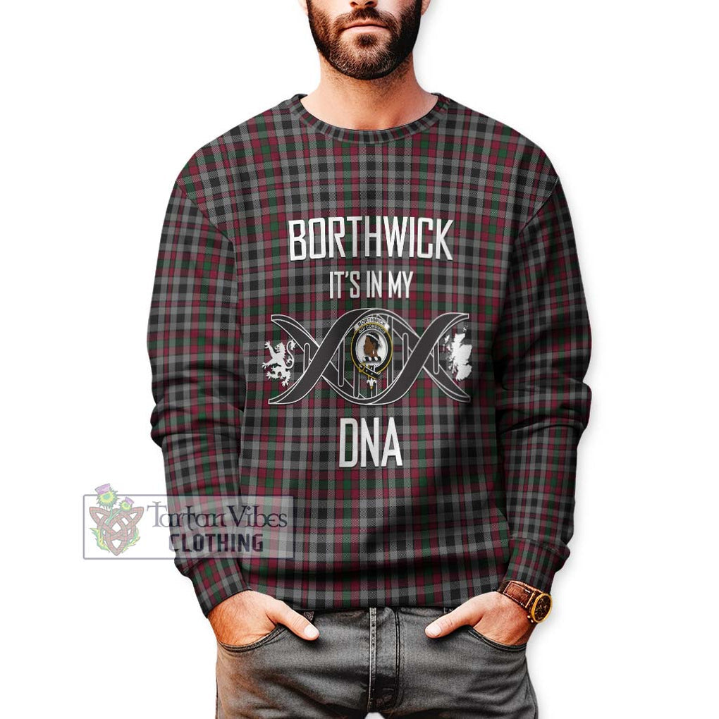 Borthwick Tartan Sweatshirt with Family Crest DNA In Me Style Unisex - Tartan Vibes Clothing