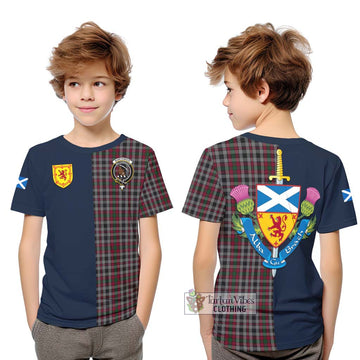 Borthwick Tartan Kid T-Shirt Alba with Scottish Lion Royal Arm Half Style Youth XL Size14 - Tartan Vibes Clothing
