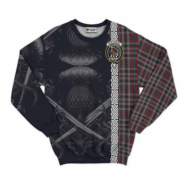 Borthwick Tartan Sweatshirt with Family Crest Cross Sword Thistle Celtic Vibes Unisex - Tartan Vibes Clothing