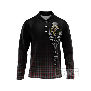 Tartan Vibes Clothing Borthwick Tartan Long Sleeve Polo Shirt Featuring Alba Gu Brath Family Crest Celtic Inspired