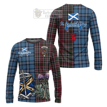 Borthwick Tartan Long Sleeve T-Shirt Happy St. Andrew's Day Half Tartan Style Unisex - Tartan Vibes Clothing