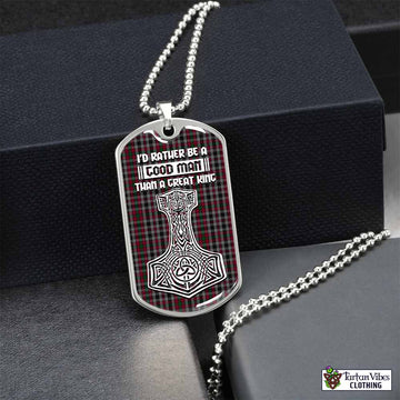 Tartan Vibes Clothing Borthwick Tartan Dog Tag Necklace Viking Mjolnir Style