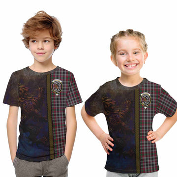 Tartan Vibes Clothing Borthwick Tartan Family Crest Kid T-Shirt Alba Gu Brath Be Brave Lion Ancient Style